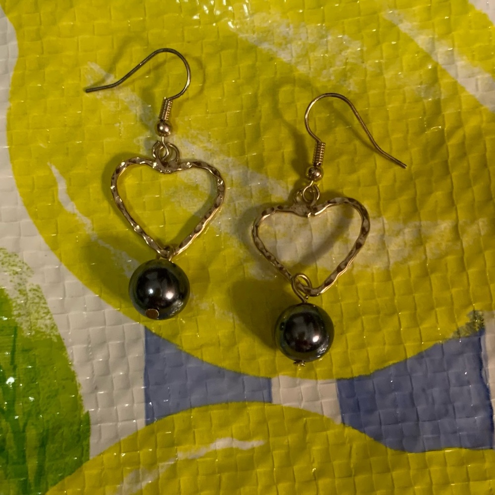 Heart Earrings with Shell Pearl